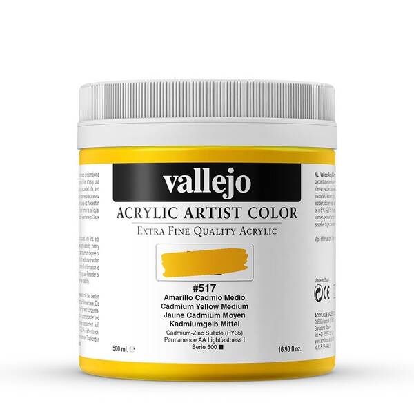 Vallejo Artist Akrilik Boya 500Ml Seri 3 517 Cadmium Yellow Medium - 3