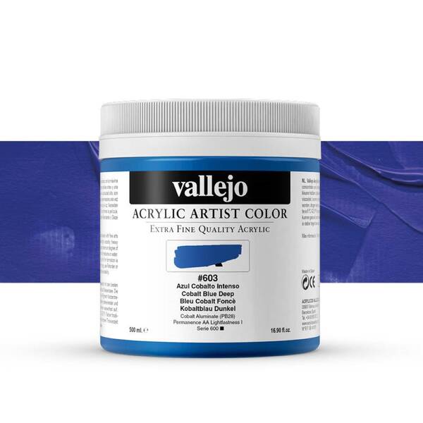 Vallejo Artist Akrilik Boya 500Ml Seri 4 603 Cobalt Blue Deep - 1