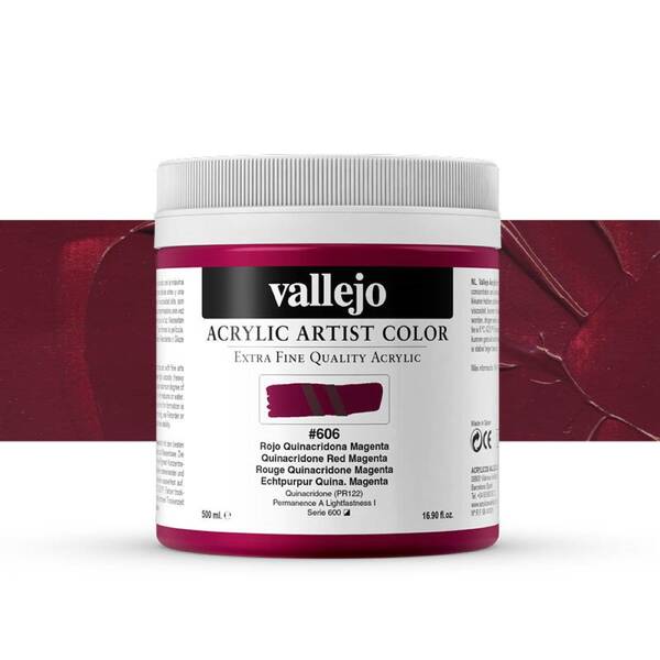 Vallejo Artist Akrilik Boya 500Ml Seri 4 606 Quinacridone Red Magenta - 1