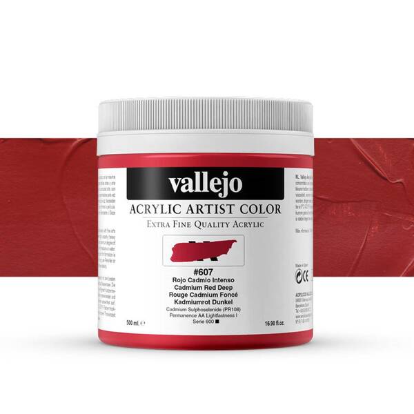 Vallejo Artist Akrilik Boya 500Ml Seri 4 607 Cadmium Red Deep - 1