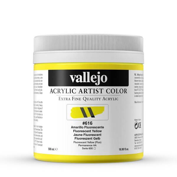 Vallejo Artist Akrilik Boya 500Ml Seri 4 616 Fluorescent Yellow - 3