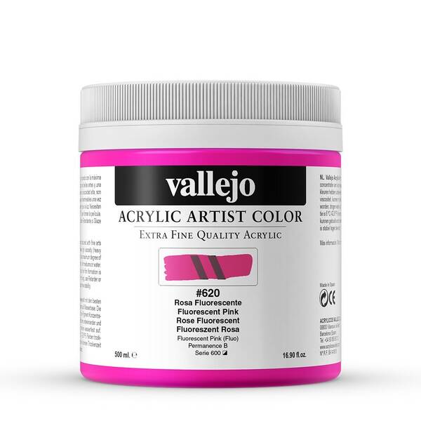 Vallejo Artist Akrilik Boya 500Ml Seri 4 620 Fluorescent Pink - 3