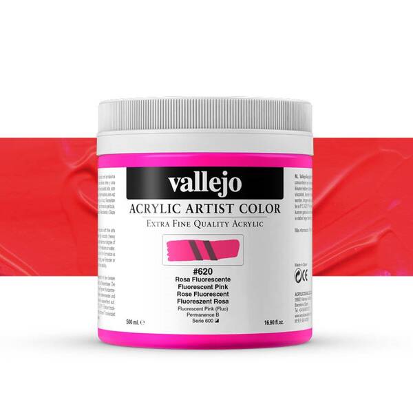 Vallejo Artist Akrilik Boya 500Ml Seri 4 620 Fluorescent Pink - 1