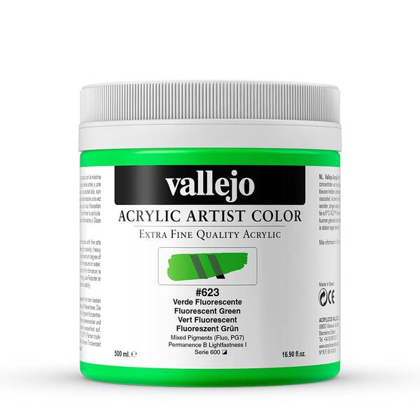 Vallejo Artist Akrilik Boya 500Ml Seri 4 623 Fluorescent Green - 3