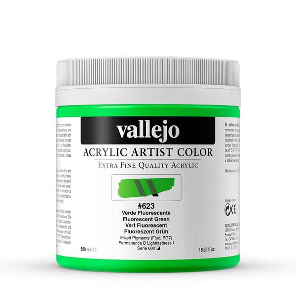 Vallejo Artist Akrilik Boya 500Ml Seri 4 623 Fluorescent Green