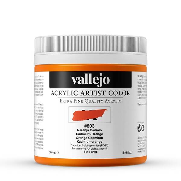 Vallejo Artist Akrilik Boya 500Ml Seri 6 803 Cadmium Orange - 3