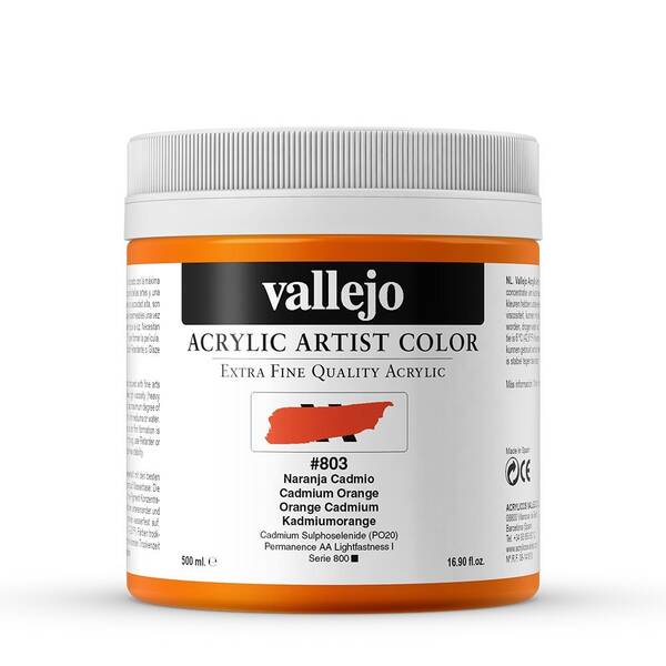 Vallejo Artist Akrilik Boya 500Ml Seri 6 803 Cadmium Orange