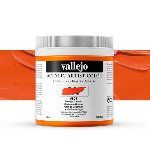 Vallejo Artist Akrilik Boya 500Ml Seri 6 803 Cadmium Orange