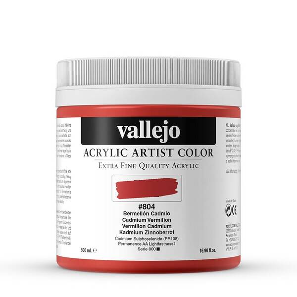 Vallejo Artist Akrilik Boya 500Ml Seri 6 804 Cadmium Vermillion - 3