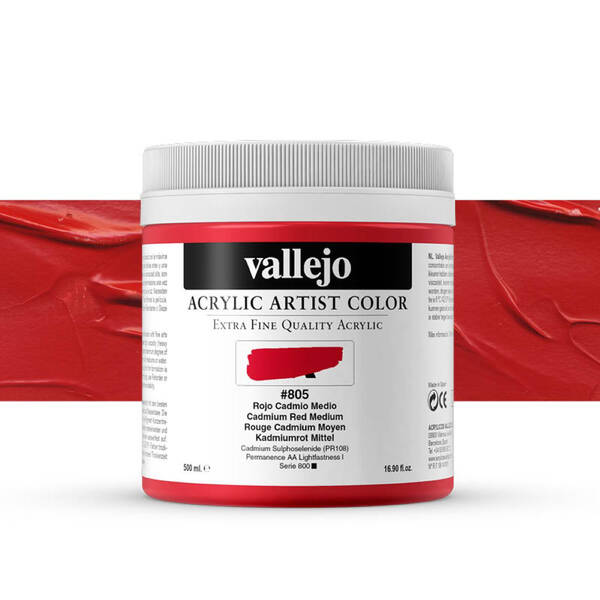 Vallejo Artist Akrilik Boya 500Ml Seri 6 805 Cadmium Red Medium - 1