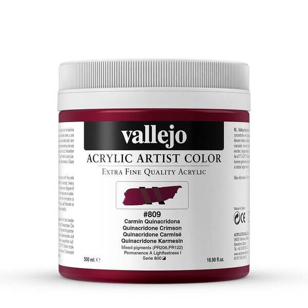 Vallejo Artist Akrilik Boya 500Ml Seri 6 809 Quinacridone Crimson - 3