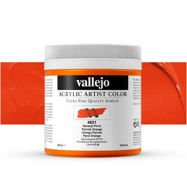 Vallejo Artist Akrilik Boya 500Ml Seri 6 821 Pyrrole Orange