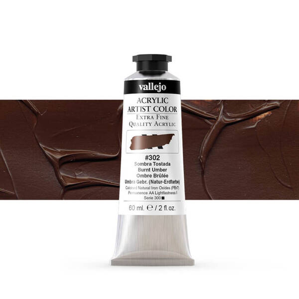 Vallejo Artist Akrilik Boya 60Ml Seri 1 302 Burnt Umber - 1