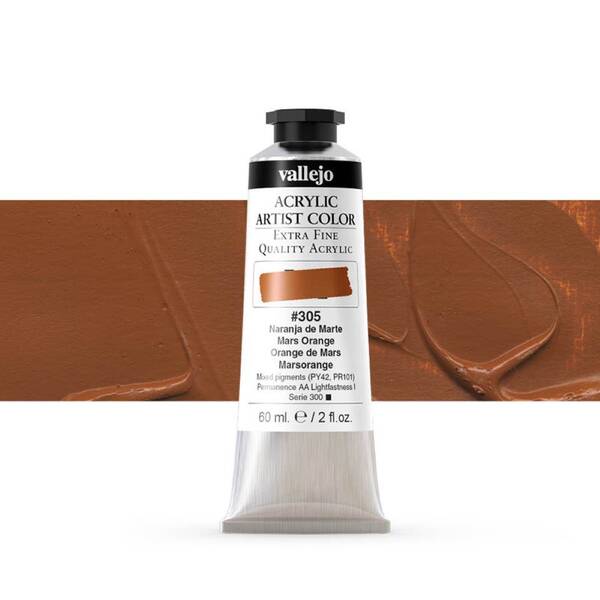 Vallejo Artist Akrilik Boya 60Ml Seri 1 305 Mars Orange - 1