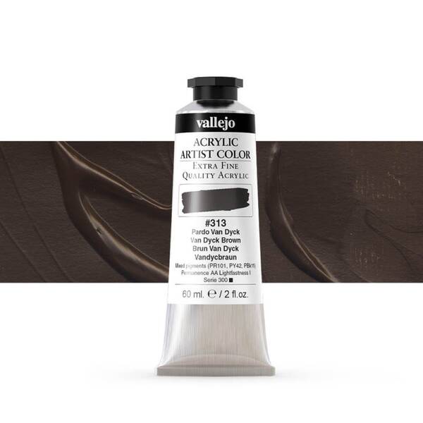 Vallejo Artist Akrilik Boya 60Ml Seri 1 313 Van Dyck Brown - 1
