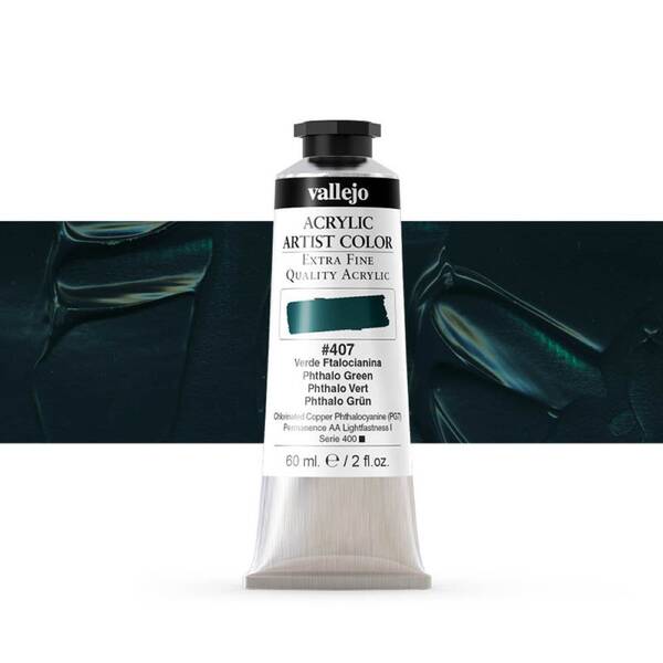 Vallejo Artist Akrilik Boya 60Ml Seri 2 407 Phthalo Green - 1