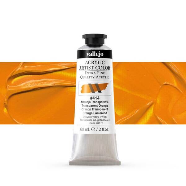 Vallejo Artist Akrilik Boya 60Ml Seri 2 414 Transparent Orange - 1