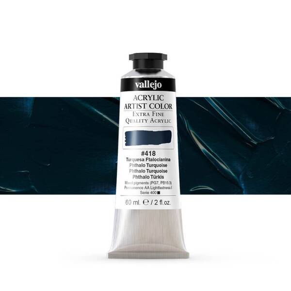Vallejo Artist Akrilik Boya 60Ml Seri 2 418 Phthalo Turquoise - 1