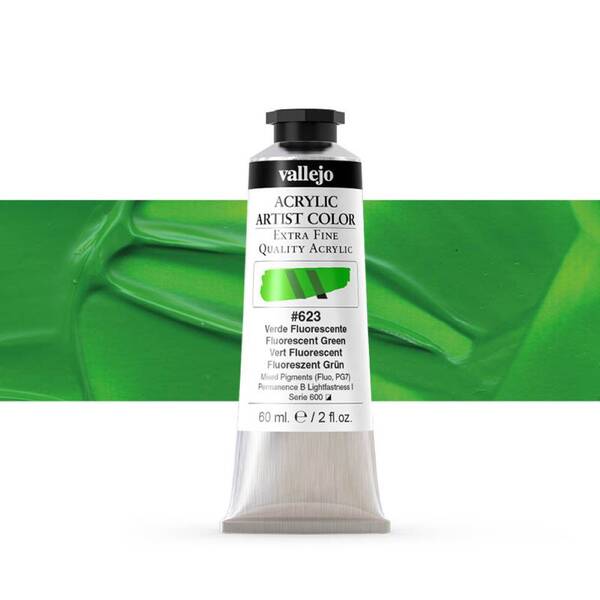 Vallejo Artist Akrilik Boya 60Ml Seri 4 623 Fluorescent Green - 1