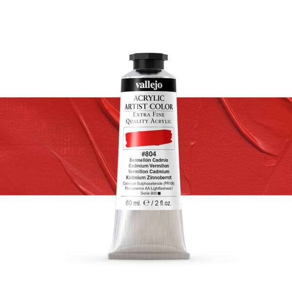 Vallejo Artist Akrilik Boya 60Ml Seri 6 804 Cadmium Vermillion - 1