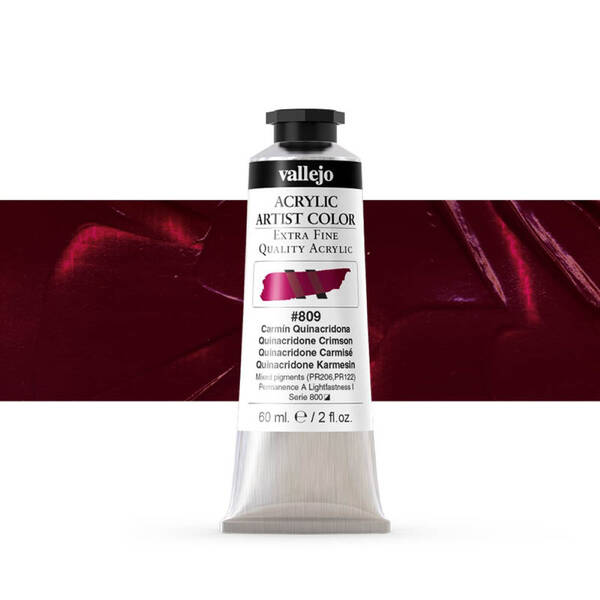 Vallejo Artist Akrilik Boya 60Ml Seri 6 809 Quinacridone Crimson - 1