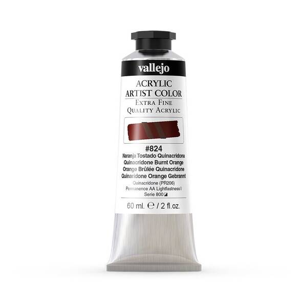 Vallejo Artist Akrilik Boya 60Ml Seri 6 824 Quinacridone Burnt Orange - 3
