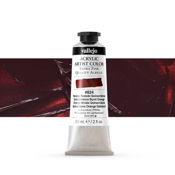 Vallejo Artist Akrilik Boya 60Ml Seri 6 824 Quinacridone Burnt Orange - 1