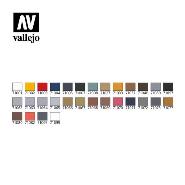 Vallejo Color Case:Model Air Basic Colors(29)+Airbrush 71.172 - 2