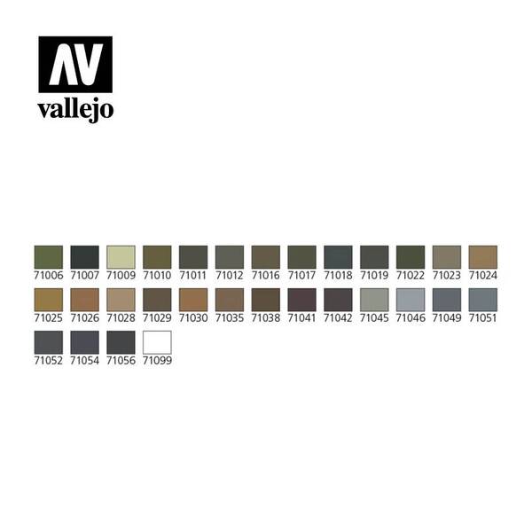 Vallejo Color Case:Model Air Camouflage Colors(29)+Airbrush Colors 71.173