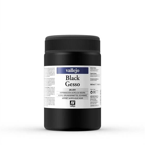 Vallejo Color Gesso 491-500Ml Black - 1