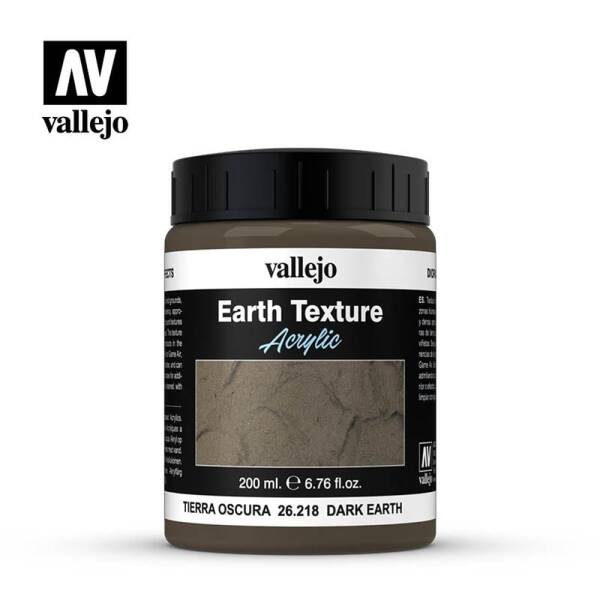 Vallejo Earth Textures 26.218-200 Ml Dark Earth - 1