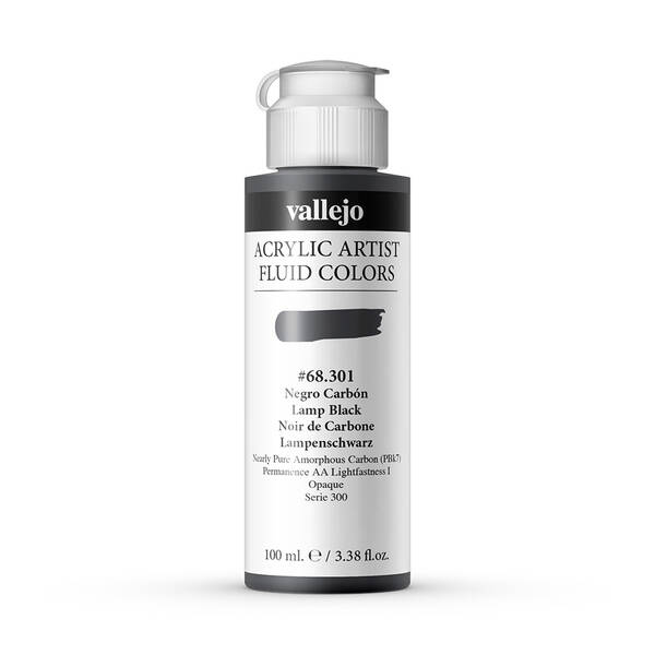 Vallejo Fluid Akrilik Boya 100Ml Seri 1 301 Lamp Black - 1