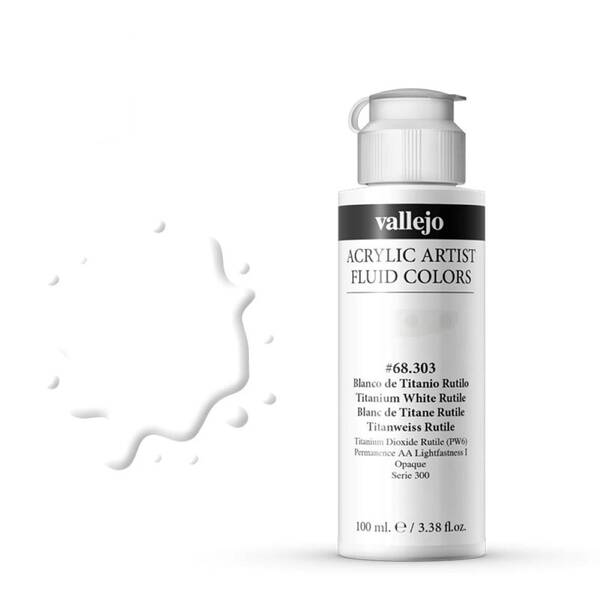 Vallejo Fluid Akrilik Boya 100Ml Seri 1 303 Titanium White Rutil - 1