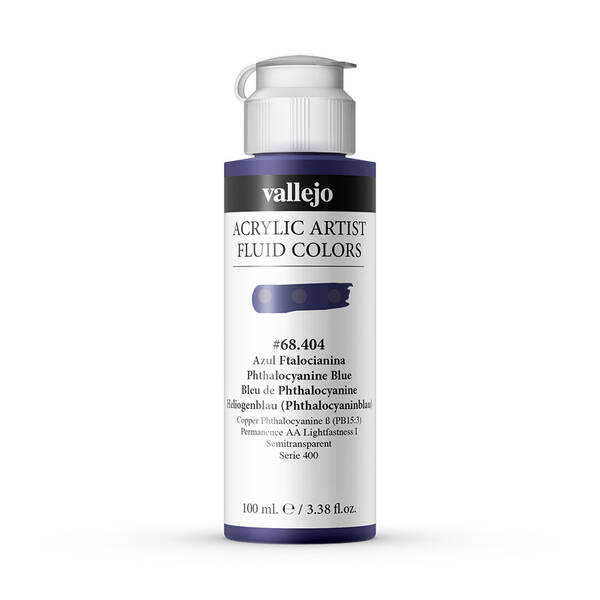 Vallejo Fluid Akrilik Boya 100Ml Seri 2 404 Phthalo Blue - 2