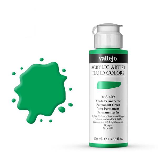 Vallejo Fluid Akrilik Boya 100Ml Seri 2 409 Permanent Green - 1