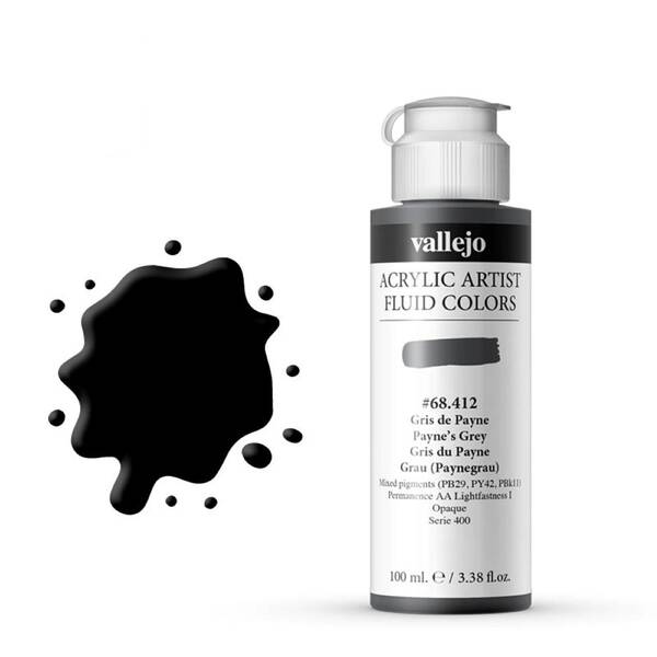 Vallejo Fluid Akrilik Boya 100Ml Seri 2 412 Payne's Grey - 1