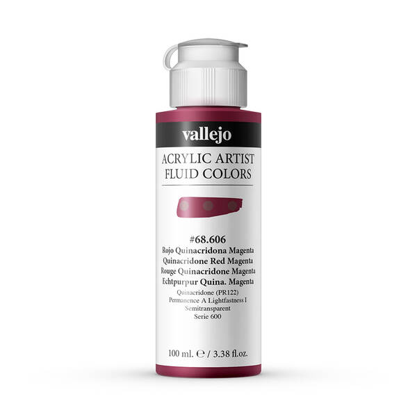 Vallejo Fluid Akrilik Boya 100Ml Seri 3 606 Quinacridone Red Magenta - 2