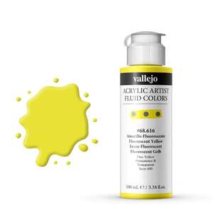 Vallejo Fluid Akrilik Boya 100Ml Seri 3 616 Yellow Fluorescent - Thumbnail