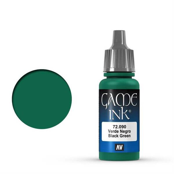 Vallejo Game Color Ink 17ML 72.090 Black Green - 1