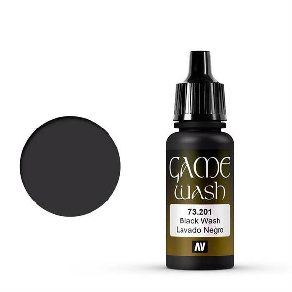 Vallejo Game Wash 17ML 73.201 Black Wash - 1