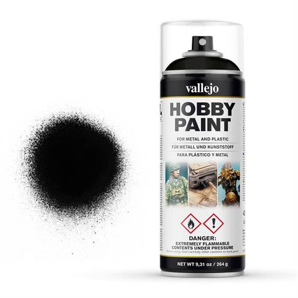 Vallejo Hobby Paint Sprey 400 Ml Black 28.012 - 1