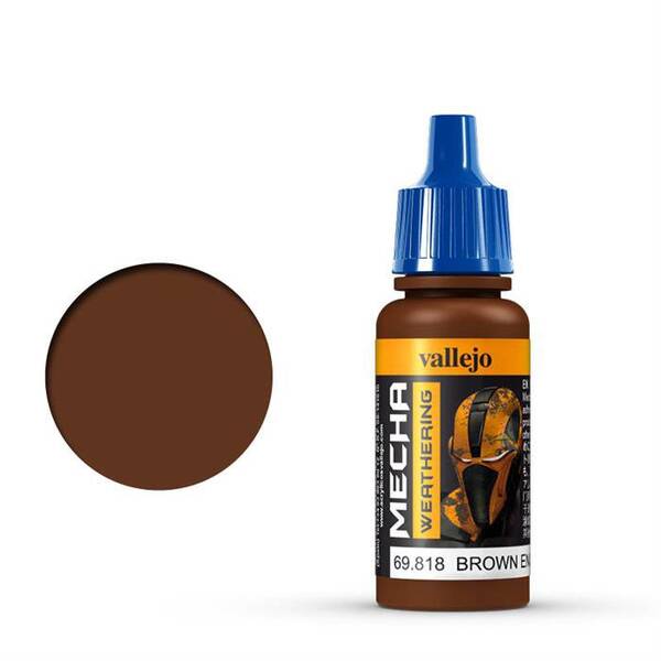 Vallejo Mecha Weathering 17Ml 69.818 Brown Eng.Soot (Matt) - 1