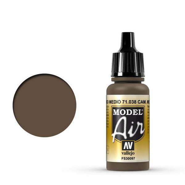 Vallejo Model Air 17Ml 71.038 Camouflage Medium Brown - 1