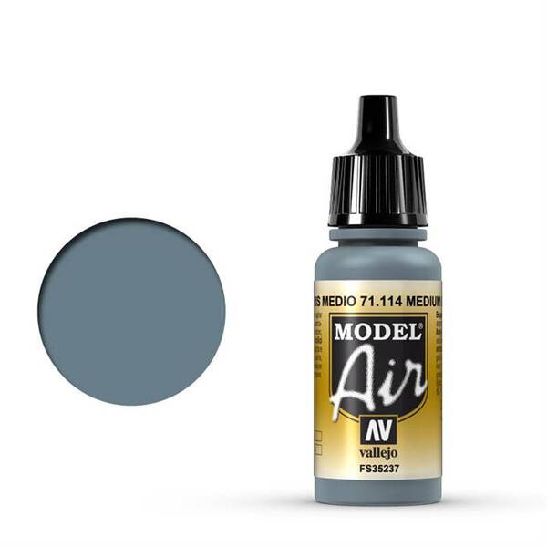 Vallejo Model Air 17Ml 71.114 Medium Gray - 1