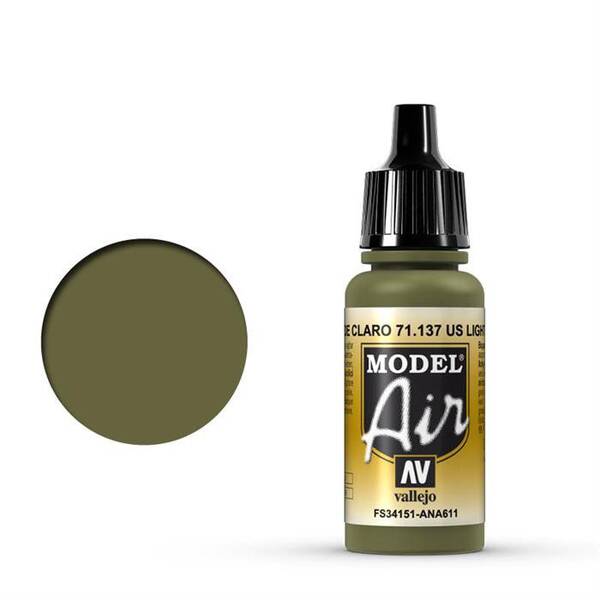 Vallejo Model Air 17Ml 71.137 US Light Green - 1