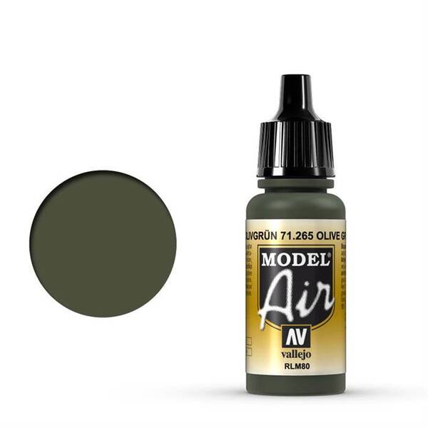 Vallejo Model Air 17Ml 71.265 Olive Green RLM80 - 1