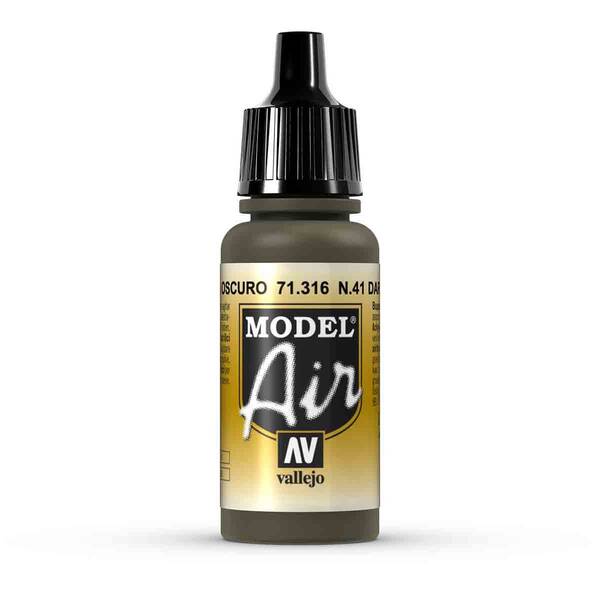 Vallejo Model Air 17Ml 71.316 N41 Dark Olive Drab - 2