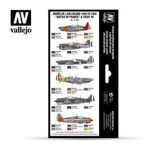 Vallejo Model Air Set: Armee De Lair Colors 1939 To 1942 Battle Of France & Vichy AF 71.126 - Thumbnail