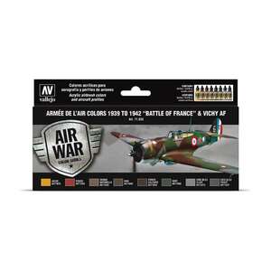 Vallejo Model Air Set: Armee De Lair Colors 1939 To 1942 Battle Of France & Vichy AF 71.126 - 1