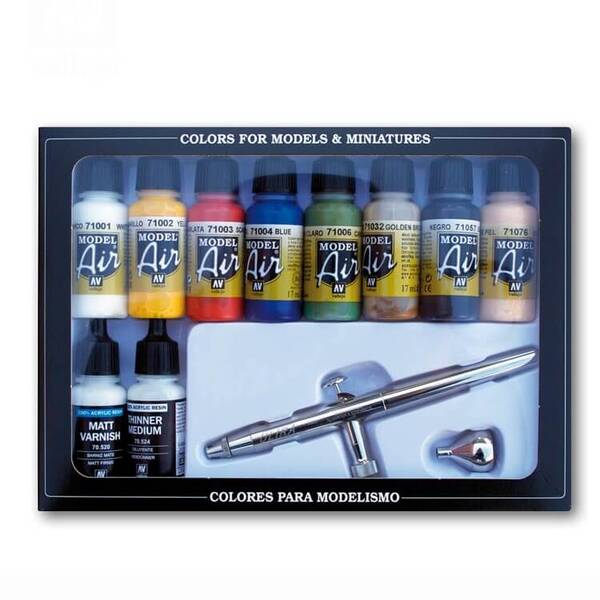 Vallejo Model Air Set: Basic Colors Airbrush 10X17ML 71.167 - 1